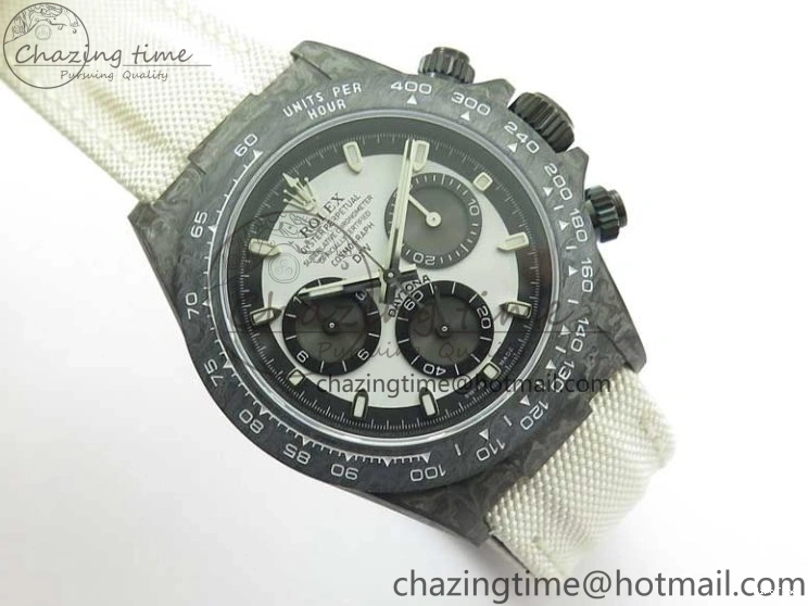 MiroTime 0320 WrinkleFree Daytona DIW Carbon Noob 1:1 Best Edition White Black Dial on Nylon Strap SA 2614